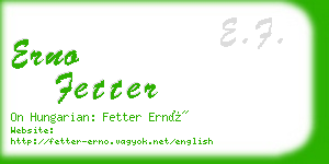 erno fetter business card